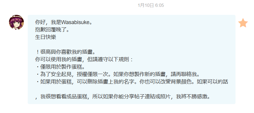わさびすけ的授權